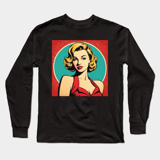 Pop Blondie Girl Long Sleeve T-Shirt by 80s Pop Night